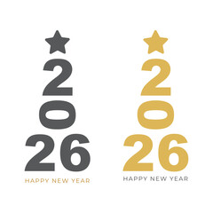 Print2025 in the format of a Christmas tree, vector, icon.