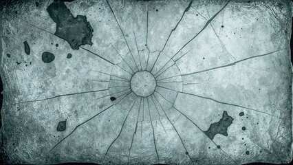 Aged shattered mirror showcasing retro texture and artistic pattern