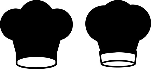 Chef hat set, Set of chef hats, chef hats collection, Vector of chef cap, chef hats silhouette, chef hat isolated on white background