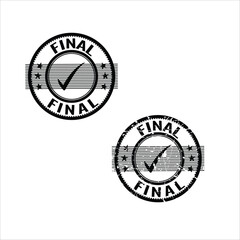 Final stamp Set. Includes a grunge rubber office stamp and a clean, solid version. Perfect for business, documents, and creative projects. Vector EPS file.