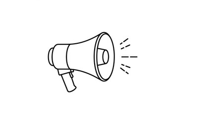 Dynamic megaphone illustration delivering a powerful message, perfect for announcements and marketing campaigns with clear communication