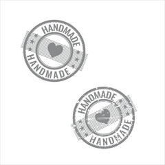 Handmade stamp Set. Includes a grunge rubber office stamp and a clean, solid version. Perfect for business, documents, and creative projects. Vector EPS file.