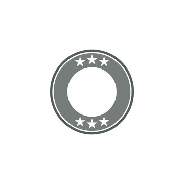 Circular emblem with stars and copy space for award or recognition