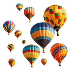 Fototapeta premium Colorful hot air balloons festival, sunrise, sky