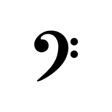 Black bass clef symbol on a white background
