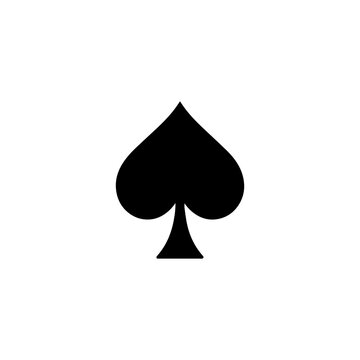 Simple black spade symbol on a white background