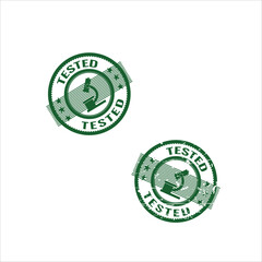 Tested stamp Set. Includes a grunge rubber office stamp and a clean, solid version. Perfect for business, documents, and creative projects. Vector EPS file.