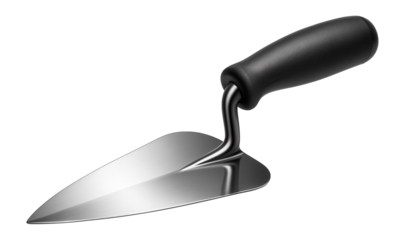 Brick trowel with a stainless steel blade for use in a humid environment.