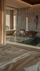 A view of a beautiful, classic, and modern interior design and architecture.