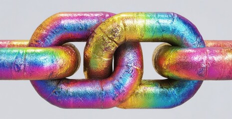 Close-up of a colorful chain link