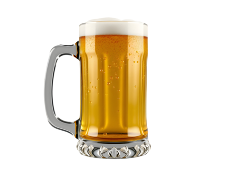 Golden Beer Mug with Frothy Head