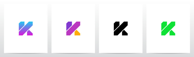 Modern Cyberpunk Technology Geometric Initial Letter Logo Design K