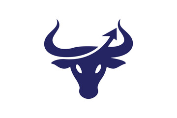 Financial bull logo with Upward Arrow