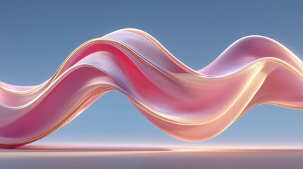 wavy ribbon 3d structure in muted blush pink with satin texture