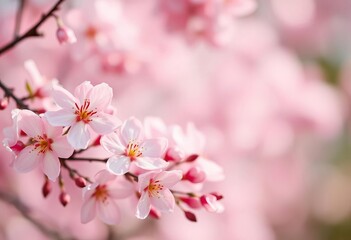 Naklejka premium Soft pastel swirls, delicate spring blossoms, blurred bokeh effect, subtle, peace