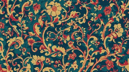 Seamless ethnic motif with classic style ideal for carpets, wallpapers, apparel, wrapping, batik fabrics, and embroidered photo designs.