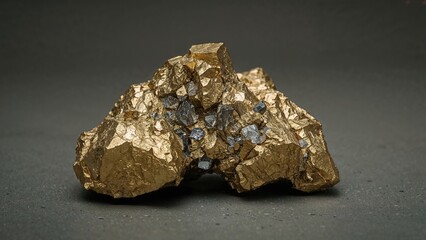 Mineral Stone Rock Display with Pyrite Crystal