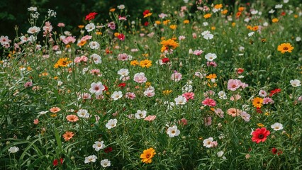 Fototapeta premium Various plants exhibiting their innate charm through colorful flowers