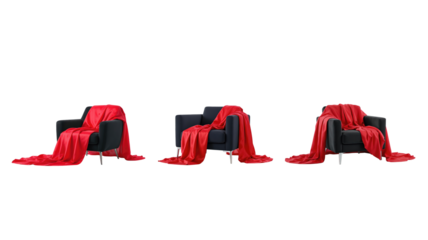 chair with red blanket on transparent background png