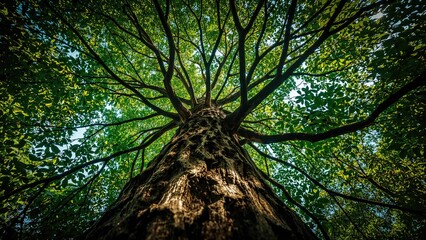 Fototapeta premium Tree crown in a dense rainforest