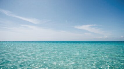 Obraz premium Expansive Ocean Scene Featuring Soft Clouds and Calm Breeze