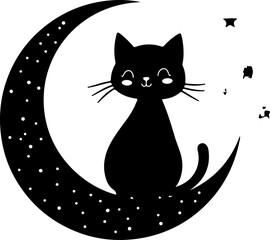 Leaping Cat Silhouette – Jumping Feline Vector Clipart Design