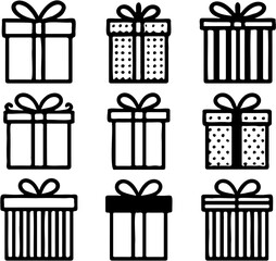 gift set vector illustration, isolated on white