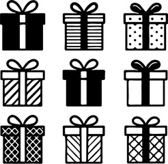 gift set vector illustration, isolated on white