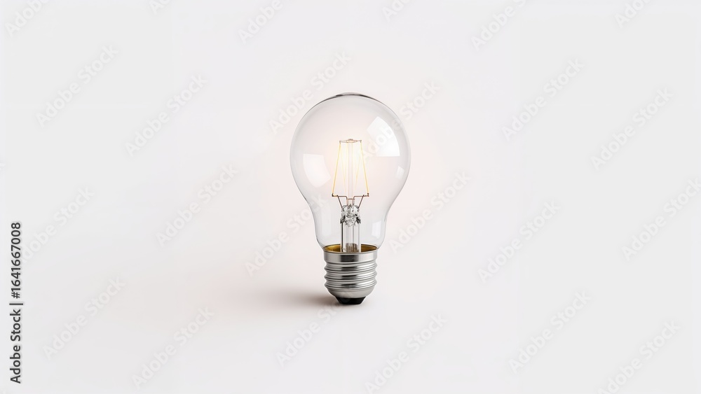 Aufkleber ai-generated realistic image of a basic lightbulb set on a white surface