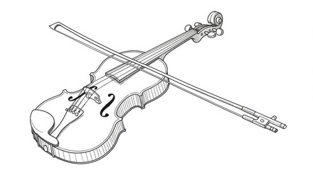 Obraz premium Striking violin sketch illustration ready for your creative project, perfect for music lovers or artistic endeavors, a timeless design element with elegant detail