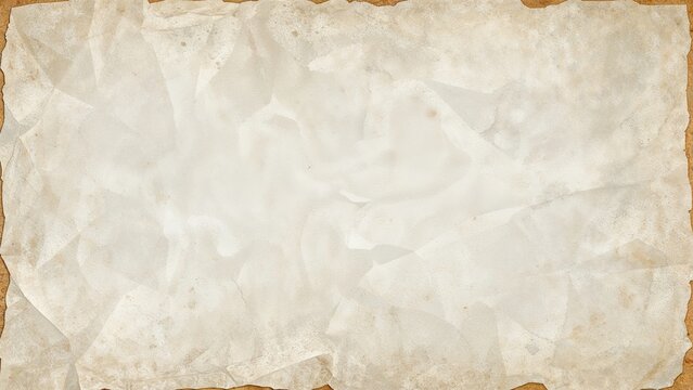 Crumpled and aged paper backdrop with visible tears and wrinkles, displaying a plain white sheet marked with letters and numbers