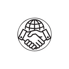 Global Partnership Handshake Icon