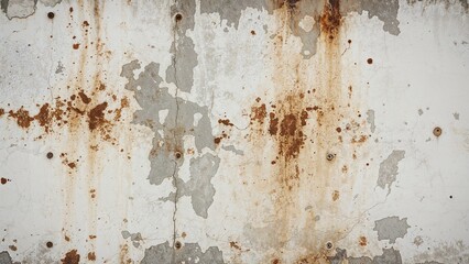 Aged white concrete surface with rusty marks