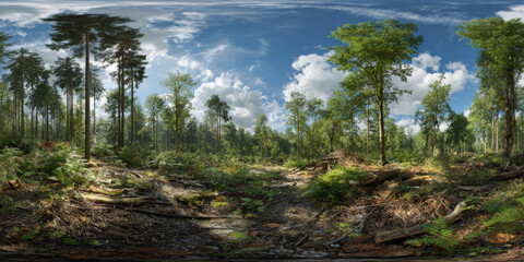 HDRI sunset in the forest