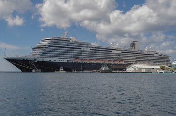 Modern luxury cruiseship cruise ship liner Koningsdam, Nieuw Statendam or Rotterdam in port of...
