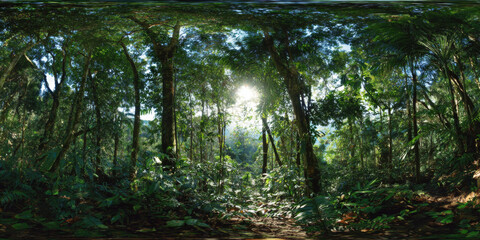 HDRI rain in the forest