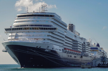 Modern luxury cruiseship cruise ship liner Koningsdam, Nieuw Statendam or Rotterdam in port of...