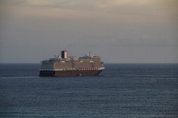 Modern luxury cruiseship cruise ship liner Koningsdam, Nieuw Statendam or Rotterdam in port of...