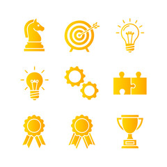 Business Success Icons Strategy Ideas and Achievement 1.