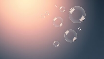 Abstract thought bubbles float against gradient background, representing creative ideas in minimalist style.
