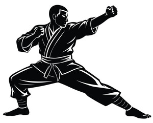Naklejka premium Martial Arts Silhouette