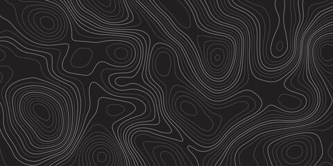 Abstract dark topographic contour map background with smooth flowing lines and modern minimal design. Elegant black pattern ideal for wallpapers, presentations, and graphic design projects.