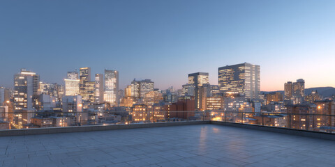 HDRI city at sunset