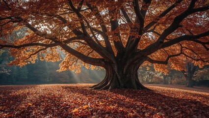 Fall season maple tree scenery