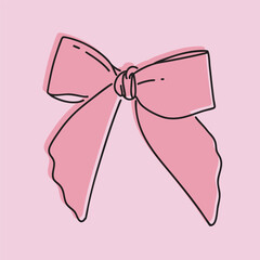 Pink coquette ribbon bows for decoration and design