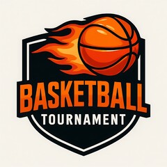Basketball Championship Logo and Emblem Design with Shield