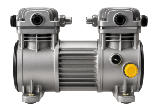 Horizontal piston compressor with dual-stage compression suitable for large-scale refrigeration systems.