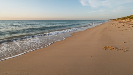 Beach with Waves and Sand