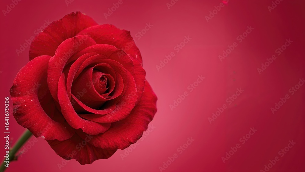Poster ruby red rose setting.