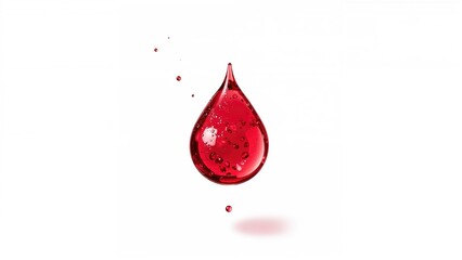 Obraz premium Juicy pomegranate liquid dripping on a plain white background